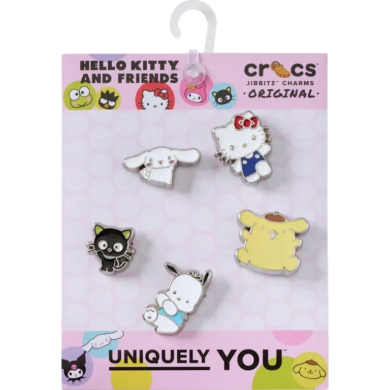 „B’hello Kitty® și prietenii – Set de 5 brelocuri Jibbitz pentru încălțăminte” „B’hello Kitty® și prietenii – Set de 5 brelocuri Jibbitz pentru încălțăminte”