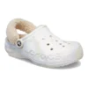 Baya Lined Clog, curea cu puf și efect marmorat „White Multi”