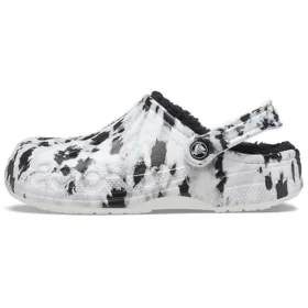 Baya Lined Clog, papuci de casă unisex alb-gri „White Grey”