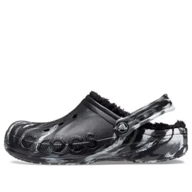 Baya Lined Marbled Saboți „Black Silver”
