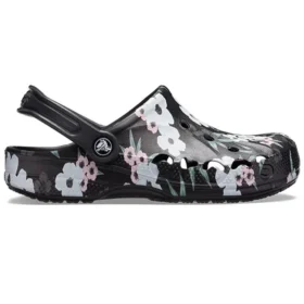 Baya Saboți cu imprimeu „Tropical Floral Black”
