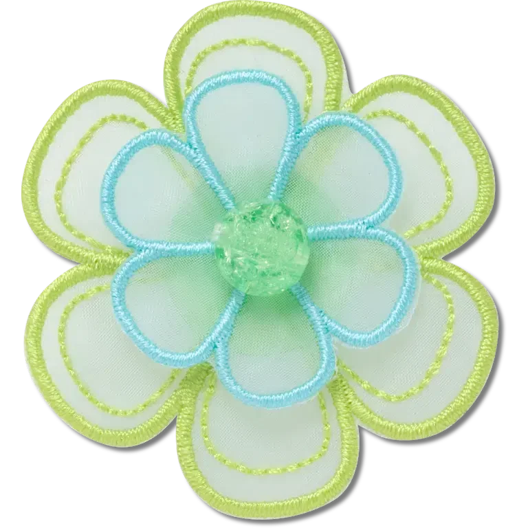 Brelocuri Jibbitz™ cu floare din plasă verde Brelocuri Jibbitz™ cu floare din plasă verde