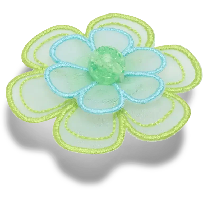 Brelocuri Jibbitz™ cu floare din plasă verde Brelocuri Jibbitz™ cu floare din plasă verde