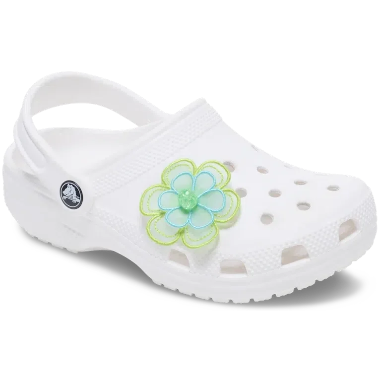 Brelocuri Jibbitz™ cu floare din plasă verde Brelocuri Jibbitz™ cu floare din plasă verde