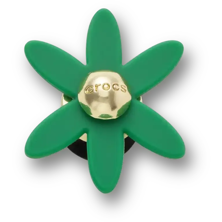 Brelocuri Jibbitz™ cu floare rotativă verde retro Brelocuri Jibbitz™ cu floare rotativă verde retro