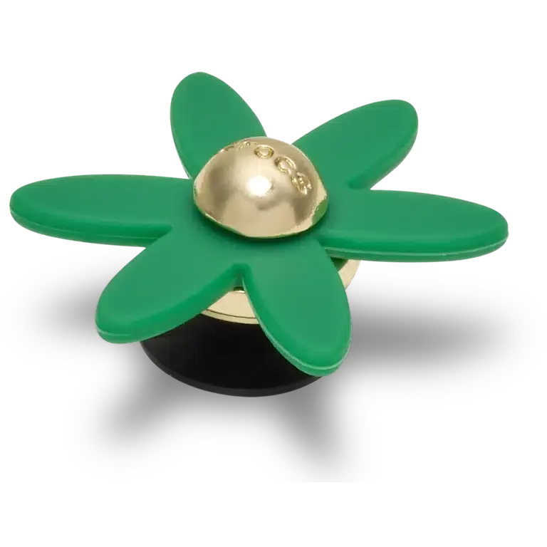 Brelocuri Jibbitz™ cu floare rotativă verde retro Brelocuri Jibbitz™ cu floare rotativă verde retro