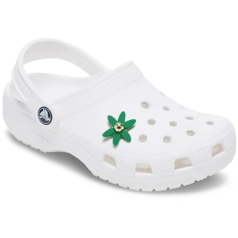 Brelocuri Jibbitz™ cu floare rotativă verde retro Brelocuri Jibbitz™ cu floare rotativă verde retro