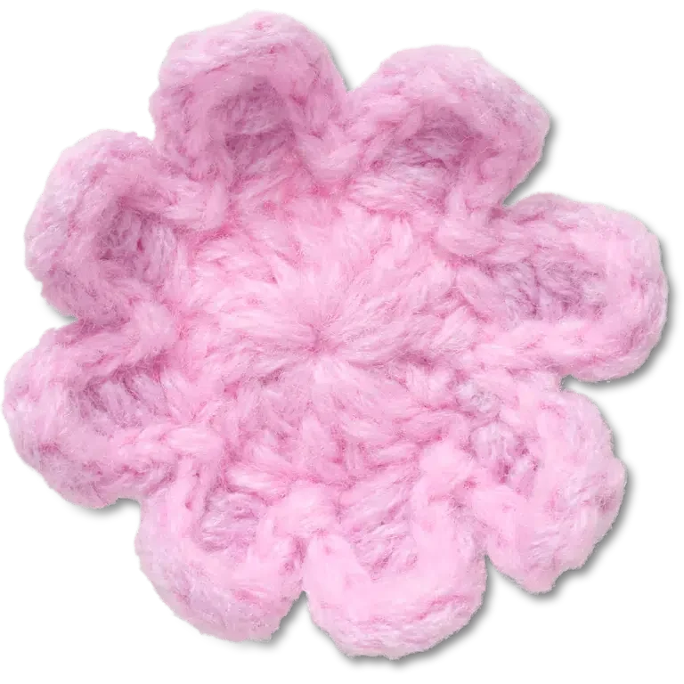Brelocuri Jibbitz cu floare roz deschis croșetate Brelocuri Jibbitz cu floare roz deschis croșetate