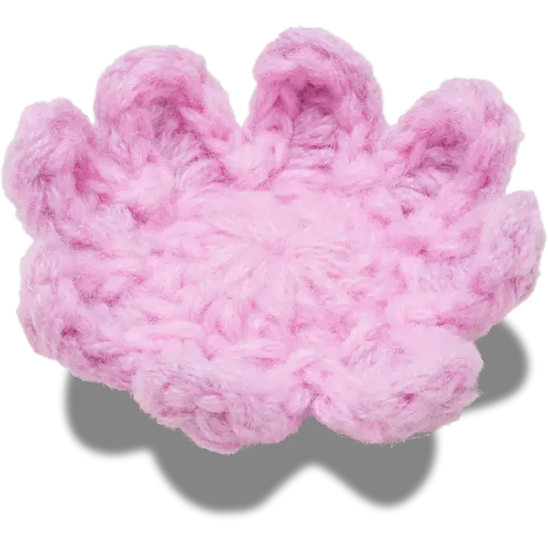 Brelocuri Jibbitz cu floare roz deschis croșetate Brelocuri Jibbitz cu floare roz deschis croșetate