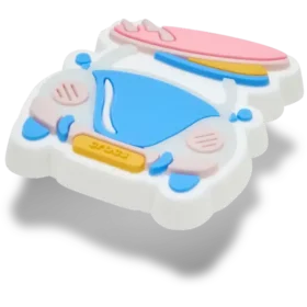 Brelocuri Jibbitz™ cu mașină și placă de surf care își schimbă culoarea la UV