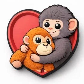 Brelocuri Jibbitz™ „Monkey Love”