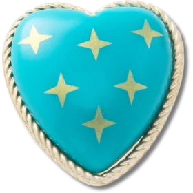 Brelocuri Jibbitz™ „Turquoise and Gold Heart”