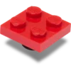 Brelocuri Lego® Jibbitz™ cu plăcuță roșie 2X2 Brelocuri Lego® Jibbitz™ cu plăcuță roșie 2X2