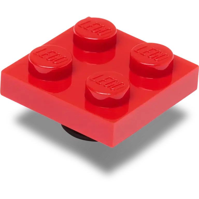Brelocuri Lego® Jibbitz™ cu plăcuță roșie 2X2 Brelocuri Lego® Jibbitz™ cu plăcuță roșie 2X2