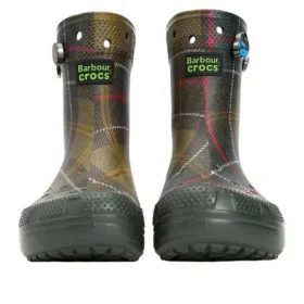 Cizme clasice Crocs x Barbour „Olive Plaid”