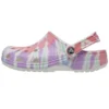 Classic Clog cu model Crocs, cu talpă plată, sportive, sandale colorate, albastre