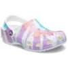 Classic Clog cu model Crocs, cu talpă plată, sportive, sandale colorate, albastre