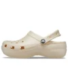 Classic Clog cu platformă Shimmer „Vanilla”