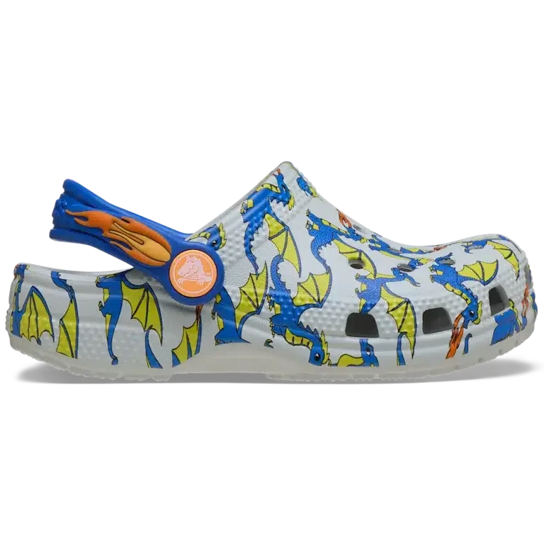 Classic Clog pentru copii mici cu imprimeu Dragon Classic Clog pentru copii mici cu imprimeu Dragon