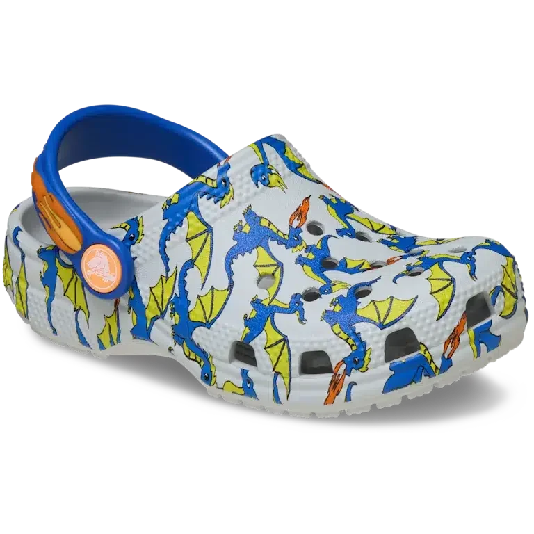 Classic Clog pentru copii mici cu imprimeu Dragon Classic Clog pentru copii mici cu imprimeu Dragon