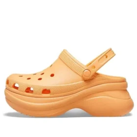 Classic Clog Retro Crocs cu talpă groasă, portocaliu, sandale cu balenă mică