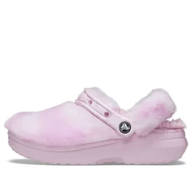 Classic Fur Saboți Ballerina „Roz Alb”