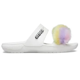 Classic Fur Sure Sandal cu 2 curele „Alb”