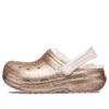 Classic Lined Clog cu Glitter „Gold Pink”