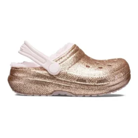 Classic Lined Clog cu Glitter „Gold Pink”