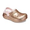 Classic Lined Clog cu Glitter „Gold Pink”
