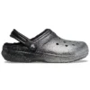 Classic Lined Clog cu Glitter „Negru-argintiu”