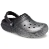Classic Lined Clog cu Glitter „Negru-argintiu”