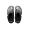 Classic Lined Clog cu Glitter „Negru-argintiu”