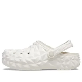 Classic Lined Clog cu imprimeu geometric „White”