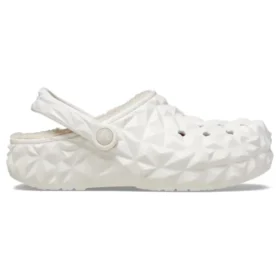 Classic Lined Clog cu imprimeu geometric „White”