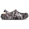 Classic Lined Clog, vopsiți cu înălbitor „Black White Beige”