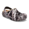 Classic Lined Clog, vopsiți cu înălbitor „Black White Beige”