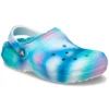 Classic Lined Solarized Clog „White Blue Aqua”