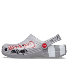 Coca-Cola x Crocs Crossover Light X Sandale unisex casual cu pantofi fără toc pentru activități în aer liber, de culoare gri