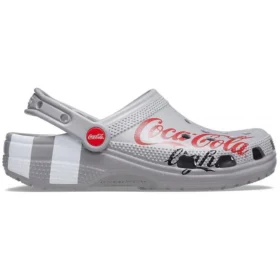 Coca-Cola x Crocs Crossover Light X Sandale unisex casual cu pantofi fără toc pentru activități în aer liber, de culoare gri