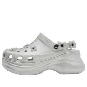 Crocs x SMFK Bae Saboți „Silver Glitter”