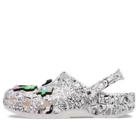 Crocs x Steven Harrington Classic Clogs „Quickstrike – Alb Negru”
