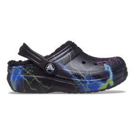 Fuzz-Lined Classic Clog „Black Lightning”