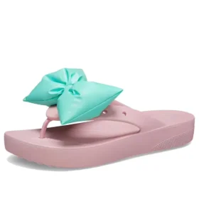 Șlapi clasici cu platformă și fundă „Pink Teal”