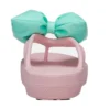 Șlapi clasici cu platformă și fundă „Pink Teal”