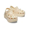 Mega Crush Clog cu scoici și perle „Beige”