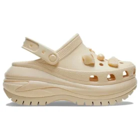 Mega Crush Clog cu scoici și perle „Beige”