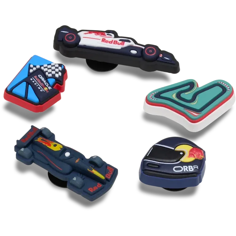 Oracle Red Bull Racing Crocs – Pachet de 5 brelocuri Jibbitz pentru încălțăminte Oracle Red Bull Racing Crocs – Pachet de 5 brelocuri Jibbitz pentru încălțăminte