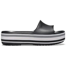Papuci cu platformă Crocband „Negru Gri Alb”