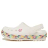 Saboți Crocband cu bandă cu pietre „White Multi”